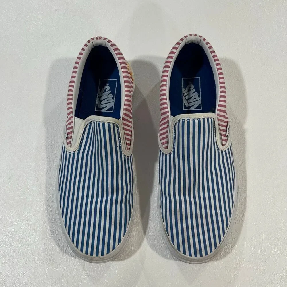 Vans Classic Slip-On Striped Canvas Shoes Men’s 8 Women’s 9.5